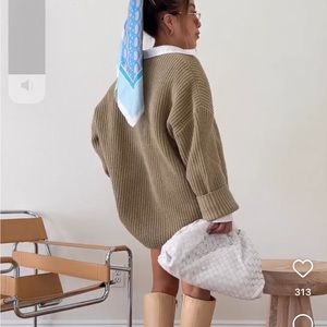 WeworeWhat oversized V-neck knitted sweater